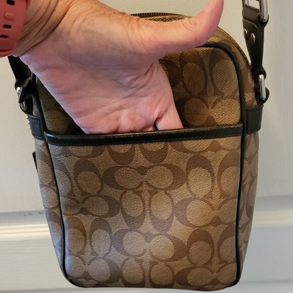 Y2K Coach Hertiage Signature Blue Stripe Messenger Bag EUC - Picture 7 of 16